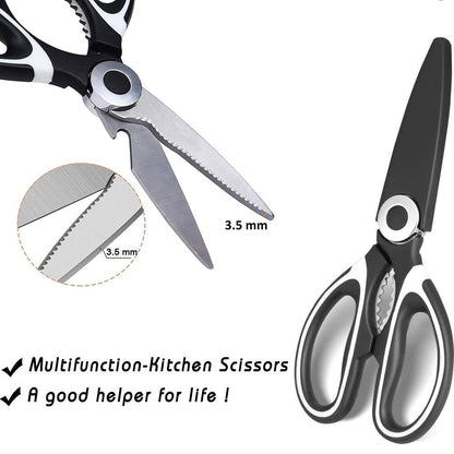 Kitchen Scissor for General Use,Heavy Duty Kitchen Raptor Meat Shears, Cooking Scissors,Stainless Steel Multi-Function Scissors for Food,Chicken,Poultry, Fish,Pizza,Herbs