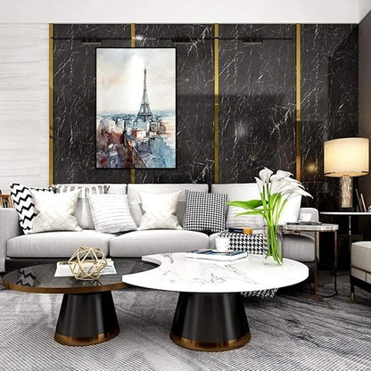 Black Marble Sticker Wallpaper Waterproof Oil Resistant for Kitchen