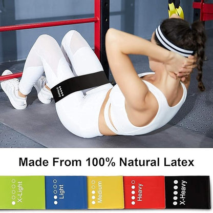 Natural Latex Resistance Mini Hip Loop Exercise Band, Gym Booty Belt, Latex, Thera Band Fitness Skin Friendly Arms-Legs Workouts, Tear Resistant-Anti-Slip, Fitness-Toning
