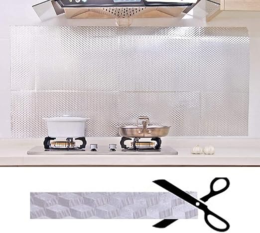 Silver Diamond Cube Sticker Wallpaper Waterproof Oil Resistant for Kitchen
