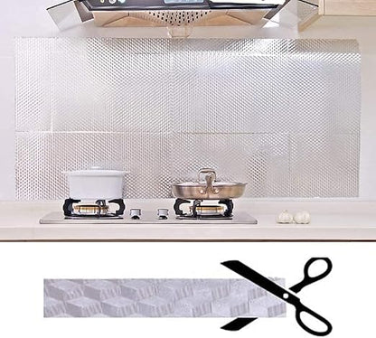 Silver Diamond Cube Sticker Wallpaper Waterproof Oil Resistant for Kitchen