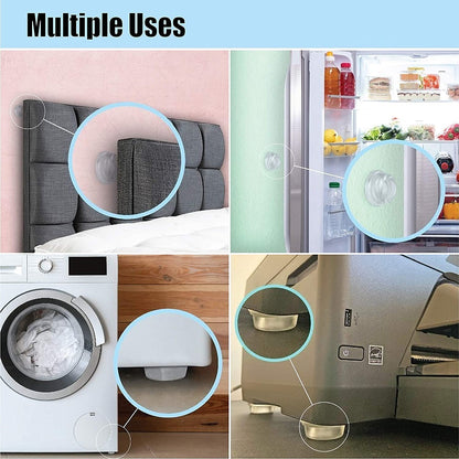 6-PC Round Door Bumper Stopper Wall Protector Self Adhesive Handle Knob Shield Bumper Guard,Rubber Soft Reusable Rubber Shield Prevents,Damage,Cabinet,Handle,Bed