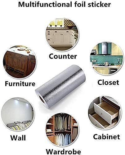 Silver Karkari Sticker Wallpaper Waterproof Oil Resistant for Kitchen