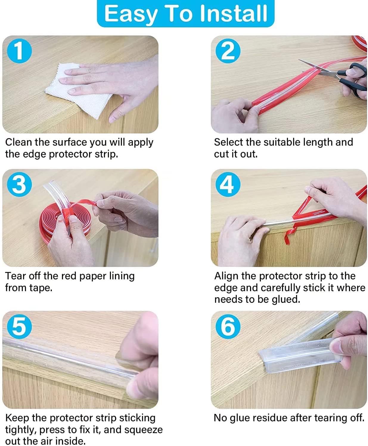 Silicone Edge Protector Strip 3-Meter | Baby Proof Corner Safety for Sharp Edges | Adhesive Bumper Guard for Table, Furniture & Wall | Ideal for Home, Nursery & Office Use