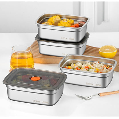 Fridge Storage Box 1000ml and 1500ml 316 Stainless Steel Food Storage Container with Airtight Lids,Leakproof Kitchen Organizer,Freezer Safe