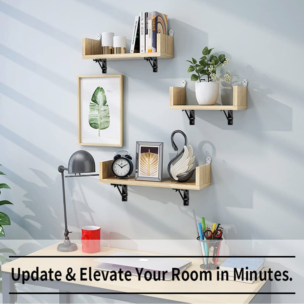 Folding Shelf Brackets, Heavy Duty Shelf Brackets Collapsible L Shelf Brackets, DIY Wall Mounted Folding Table Hinge, Space Saving for Bench Table with Screws