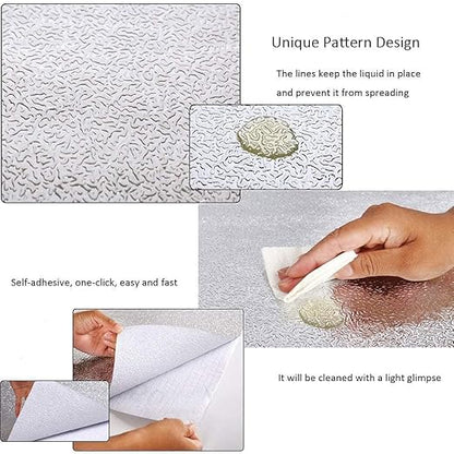 Silver Karkari Sticker Wallpaper Waterproof Oil Resistant for Kitchen