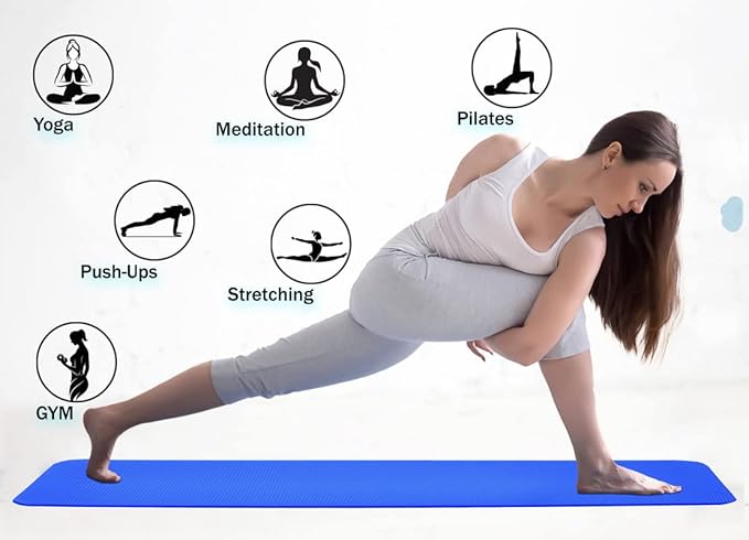 All-Purpose 1/2-Inch Extra Thick High Density Anti-Tear Exercise Yoga Mat with Carrying Strap Yoga mat for Men-Women,Home Exercise Mat