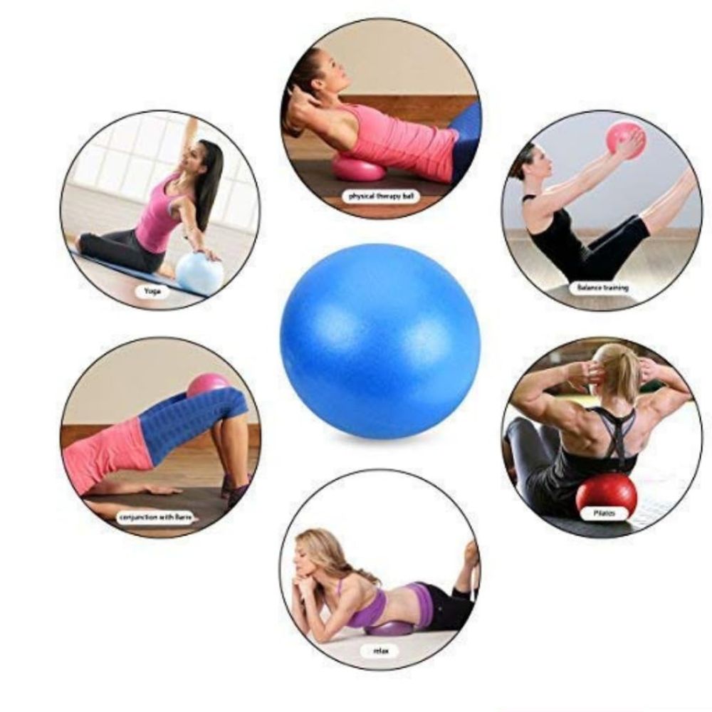 Mini Exercise Ball 9 Inch–Small Soft Pilates Ball for Yoga,Core-Ab Workouts–Anti-Burst Non-Slip Fitness Ball with Inflatable Straw for Therapy at Home,Gym-Office
