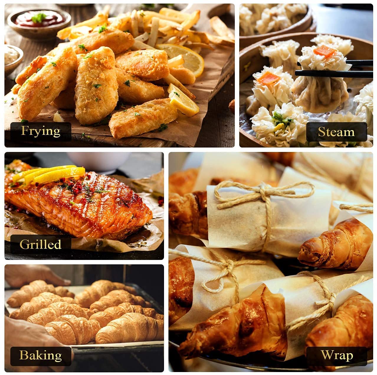 1-KG= 500 Pcs Heavy Duty Unbleached Parchment Paper, Parchment Paper Sheets for Baking Cookies, Cooking, Air Fryer, Grilling Rack, Oven12X12 Inch