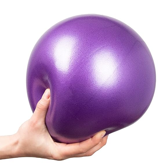 Mini Exercise Ball 9 Inch–Small Soft Pilates Ball for Yoga,Core-Ab Workouts–Anti-Burst Non-Slip Fitness Ball with Inflatable Straw for Therapy at Home,Gym-Office