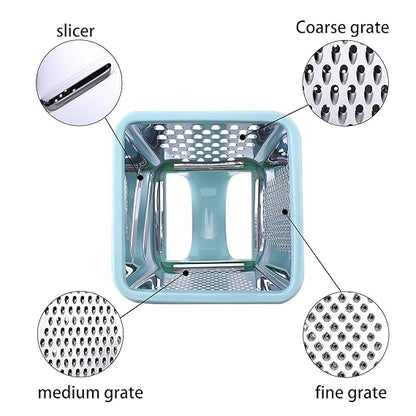 Professional Box Grater,4-Sided Stainless Steel Large 10-inch Grater for Parmesan Cheese, Ginger, Vegetables,Fruits,Chocolate,Nuts and More
