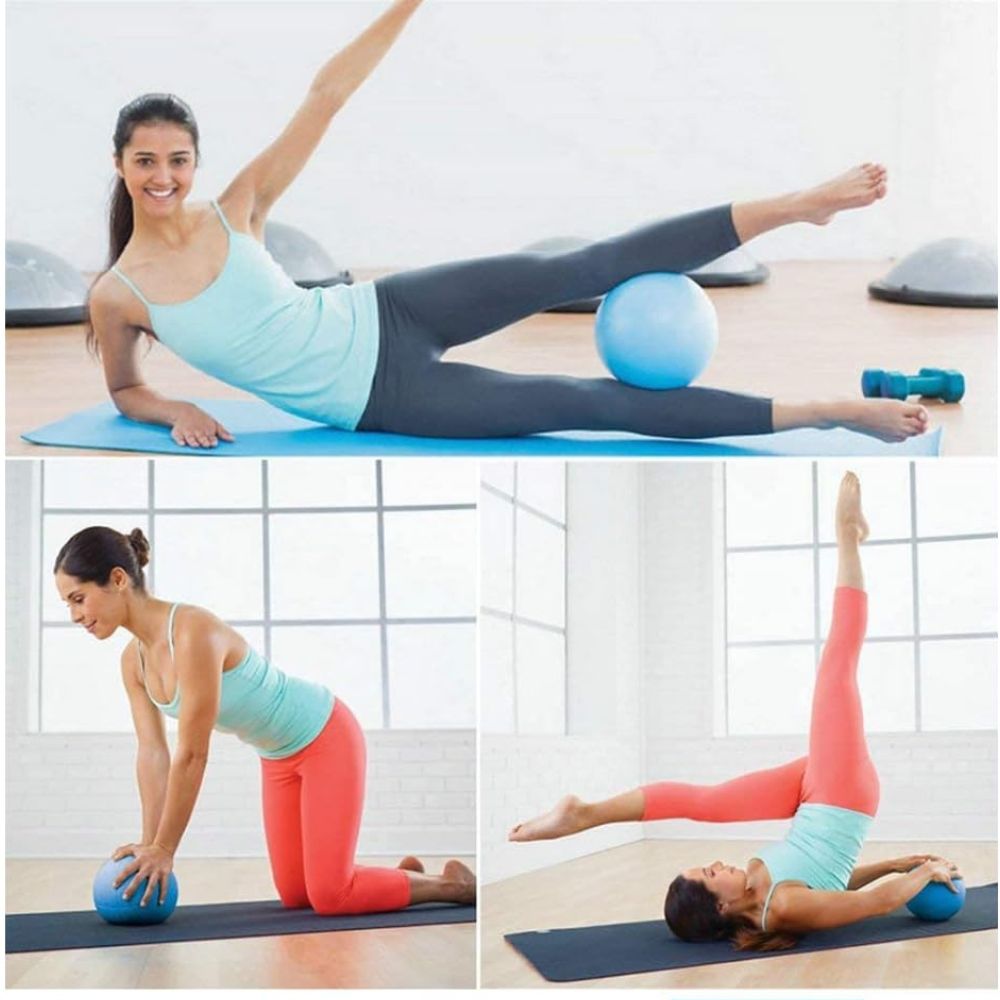 Mini Exercise Ball 9 Inch–Small Soft Pilates Ball for Yoga,Core-Ab Workouts–Anti-Burst Non-Slip Fitness Ball with Inflatable Straw for Therapy at Home,Gym-Office