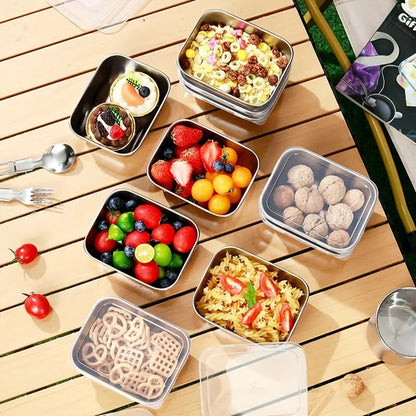 Fridge Storage Box 2000ml 316 Stainless Steel Food Storage Container with Airtight Lids,Leakproof Kitchen Organizer,Freezer Safe