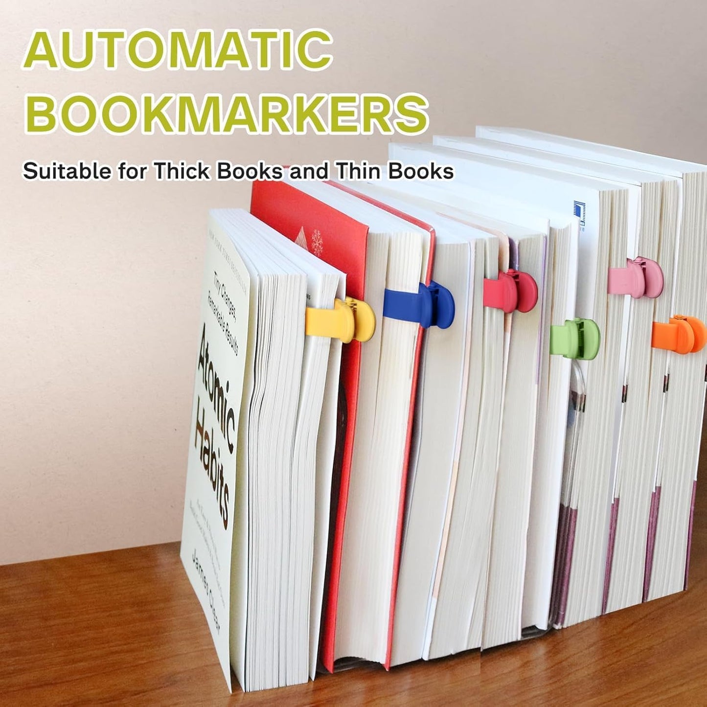 Silicone Automatic Bookmark, Flexible Page Keeper Clip, Self-Holding Page Holder for Readers, Kids, Women and Men