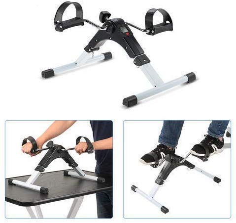 Mini Cycle Pedal Exerciser with Adjustable Resistance and Digital Display - for Light Leg and Arm Exercise and Physiotherapy at Home