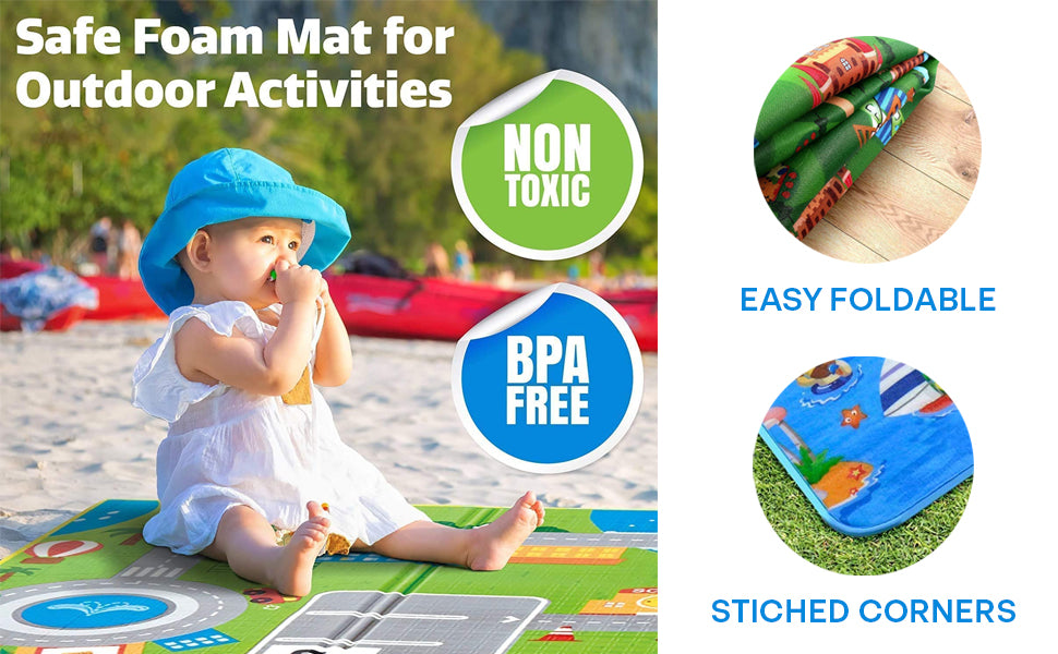 Double Sided Water Proof Baby Play Mat Kids Large Size, Baby Carpet, Crawling Baby, Size 6 Feet X 4 Feet