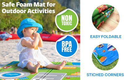 Double Sided Water Proof Baby Play Mat Kids Large Size, Baby Carpet, Crawling Baby, Size 6 Feet X 4 Feet