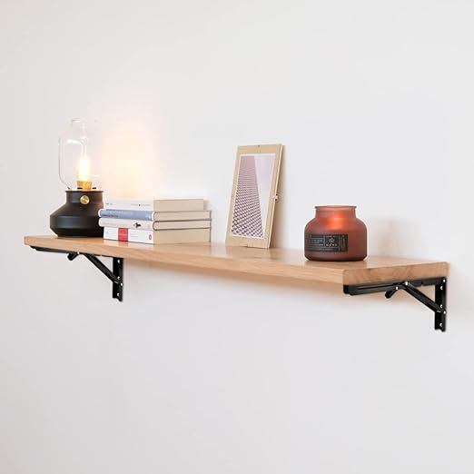 Folding Shelf Brackets, Heavy Duty Shelf Brackets Collapsible L Shelf Brackets, DIY Wall Mounted Folding Table Hinge, Space Saving for Bench Table with Screws