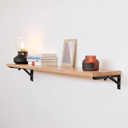 Folding Shelf Brackets, Heavy Duty Shelf Brackets Collapsible L Shelf Brackets, DIY Wall Mounted Folding Table Hinge, Space Saving for Bench Table with Screws
