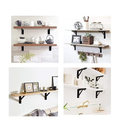 Folding Shelf Brackets, Heavy Duty Shelf Brackets Collapsible L Shelf Brackets, DIY Wall Mounted Folding Table Hinge, Space Saving for Bench Table with Screws