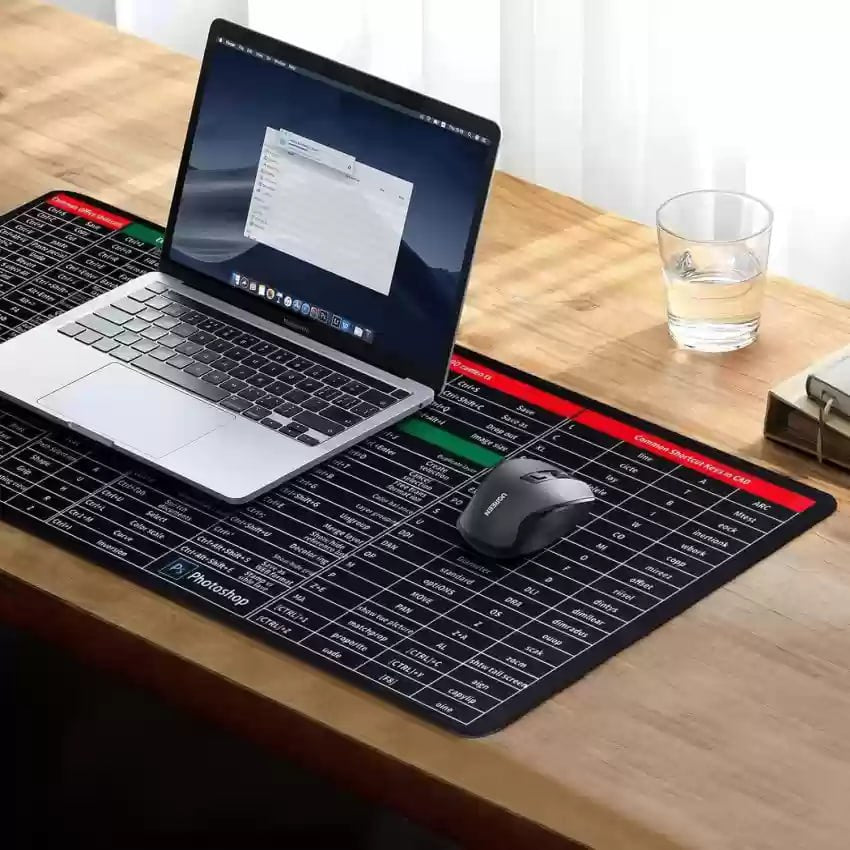 Large Extended Gaming Mouse Pad with Word Excel Office Software Excel Shortcuts PPT Windows,Stitched Edges Non-Slip Waterproof Rubber Base Mouse Pad for Office Desk Pad(27.5X11.8 in)
