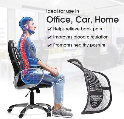 Lumbar Support, Car Mesh Back Support with Massage Beads Ergonomic Designed for Comfort and Lower Back Pain Relief - Lumbar Back Support Cushion for Car Seat, Office Chair,Wheelchair