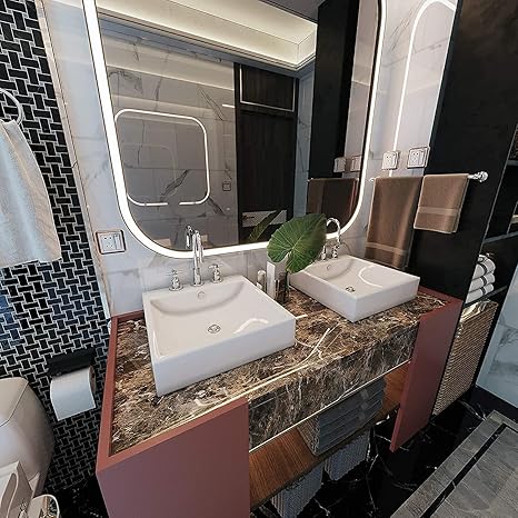Dark Brown Marble Sticker Wallpaper Waterproof Oil Resistant for Kitchen