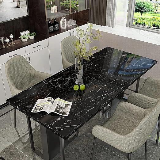 Black Marble Sticker Wallpaper Waterproof Oil Resistant for Kitchen