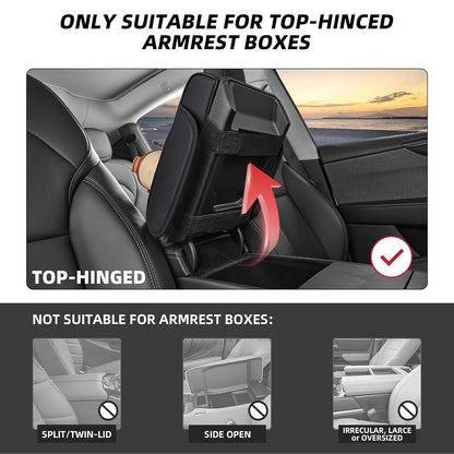 5 in 1 Car Center Console Cover, Armrest Pad with 2 Storage Pockets, Cup Holder, Tissue Box Slot, Phone Holder, Universal Car Interior Organizer