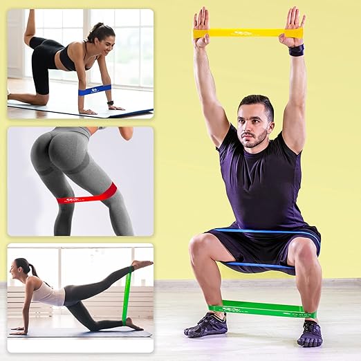Natural Latex Resistance Mini Hip Loop Exercise Band, Gym Booty Belt, Latex, Thera Band Fitness Skin Friendly Arms-Legs Workouts, Tear Resistant-Anti-Slip, Fitness-Toning