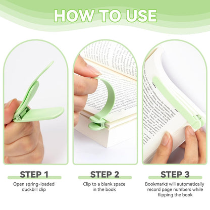 Silicone Automatic Bookmark, Flexible Page Keeper Clip, Self-Holding Page Holder for Readers, Kids, Women and Men
