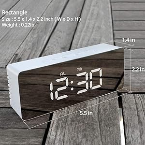 Digital LED Mirror Clock Stylish Desk Clock with Automatic Sensor, Alarm Clock for Study, Time & Date Display for Home, Office, Bedroom, Kitchen, and Study