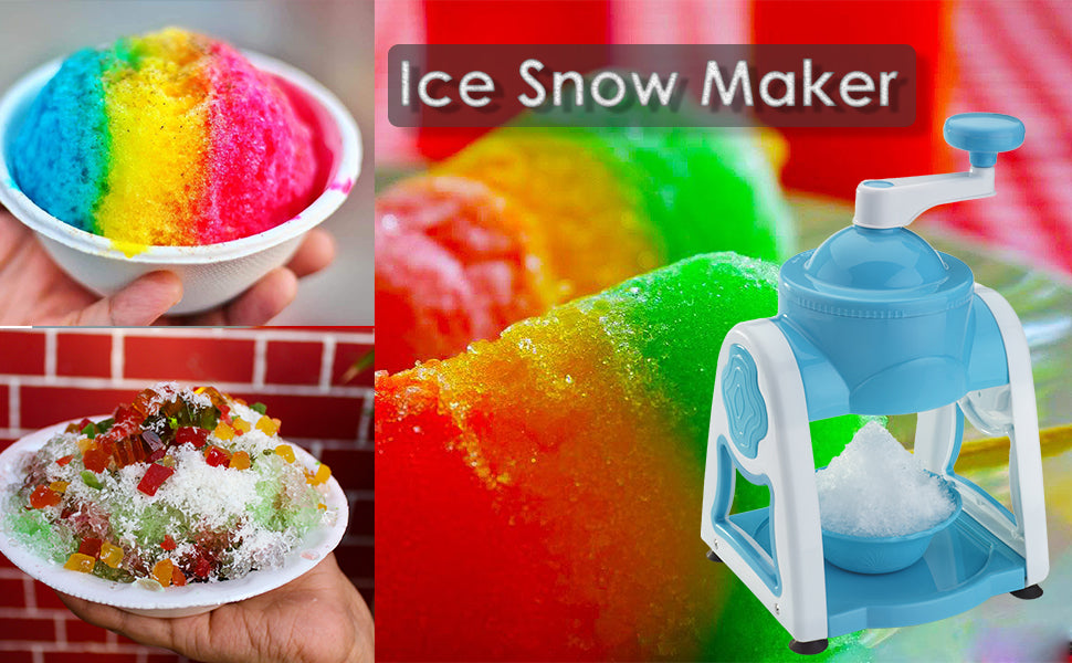 Ice Gola Maker Machine Manual ice Gola Slush Maker Machine with Sharp Blades Ice Crusher Snow Grinder Crusher 3 Bowl Baraf ka gola banane wali machine 1 Glass, 6 Sticks and 1 Dish