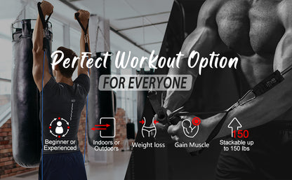 Resistance Tube Exercise Kit Set of 11 with Handles,Ankle Strap and Bag,Set of 5 Resistance Tubes for Exercise,Stretching and Workout Toning for Men,Women