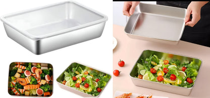 Fridge Storage Box 2000ml 316 Stainless Steel Food Storage Container with Airtight Lids,Leakproof Kitchen Organizer,Freezer Safe