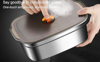 Fridge Storage Box 1000ml and 1500ml 316 Stainless Steel Food Storage Container with Airtight Lids,Leakproof Kitchen Organizer,Freezer Safe