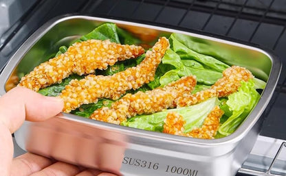 Fridge Storage Box 1000ml and 1500ml 316 Stainless Steel Food Storage Container with Airtight Lids,Leakproof Kitchen Organizer,Freezer Safe