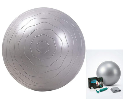 Gym Ball Anti-Burst Rubber with Free Foot Pump,Round Shape Swiss Ball, Exercise,Workout,Yoga,Pregnancy,Birthing,Balance-Stability Delivery Training,Fitness ( Grey-65 cm)