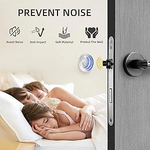 6-PC Round Door Bumper Stopper Wall Protector Self Adhesive Handle Knob Shield Bumper Guard,Rubber Soft Reusable Rubber Shield Prevents,Damage,Cabinet,Handle,Bed