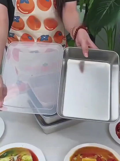 Fridge Storage Box 2000ml 316 Stainless Steel Food Storage Container with Airtight Lids,Leakproof Kitchen Organizer,Freezer Safe