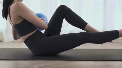 Mini Exercise Ball 9 Inch–Small Soft Pilates Ball for Yoga,Core-Ab Workouts–Anti-Burst Non-Slip Fitness Ball with Inflatable Straw for Therapy at Home,Gym-Office